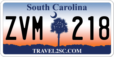 SC license plate ZVM218