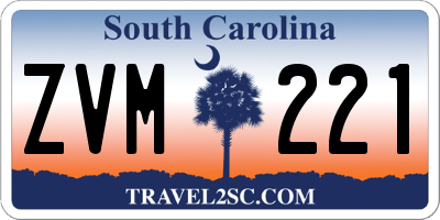 SC license plate ZVM221