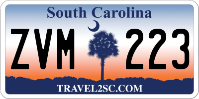 SC license plate ZVM223