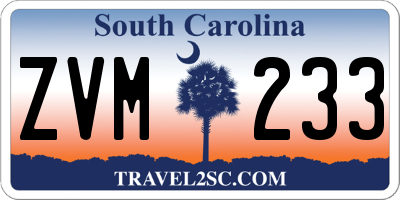 SC license plate ZVM233