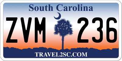 SC license plate ZVM236