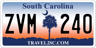 SC license plate ZVM240