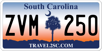 SC license plate ZVM250