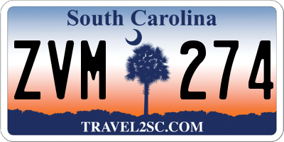 SC license plate ZVM274