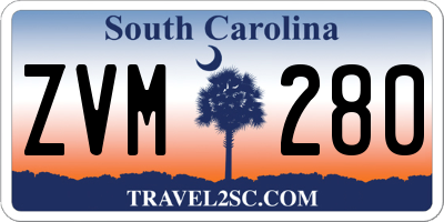 SC license plate ZVM280