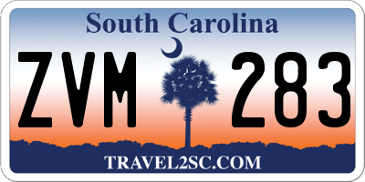 SC license plate ZVM283