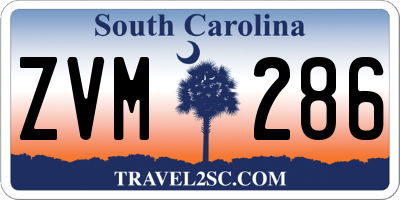 SC license plate ZVM286