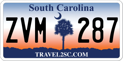 SC license plate ZVM287