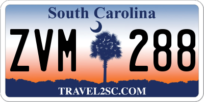 SC license plate ZVM288