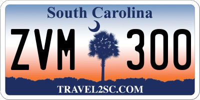 SC license plate ZVM300