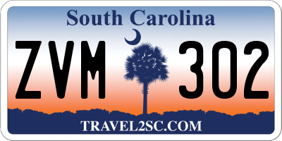 SC license plate ZVM302