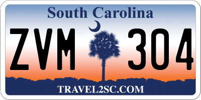 SC license plate ZVM304