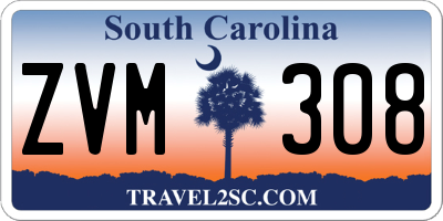 SC license plate ZVM308
