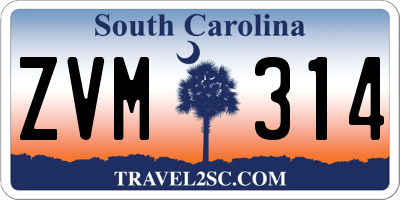 SC license plate ZVM314
