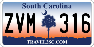 SC license plate ZVM316