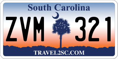 SC license plate ZVM321