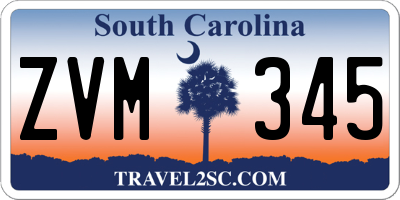 SC license plate ZVM345