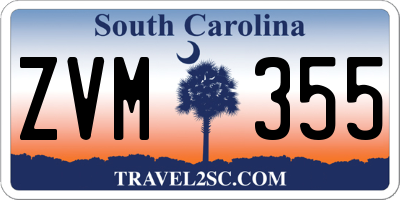 SC license plate ZVM355