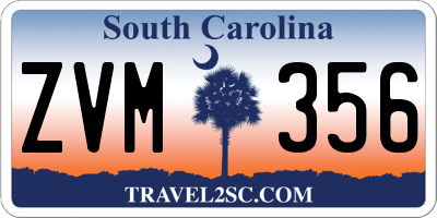 SC license plate ZVM356