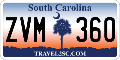 SC license plate ZVM360