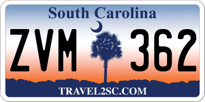 SC license plate ZVM362