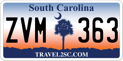 SC license plate ZVM363
