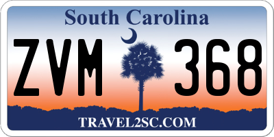 SC license plate ZVM368
