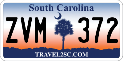 SC license plate ZVM372