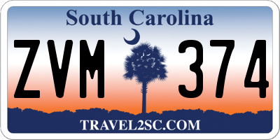 SC license plate ZVM374