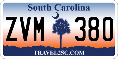 SC license plate ZVM380