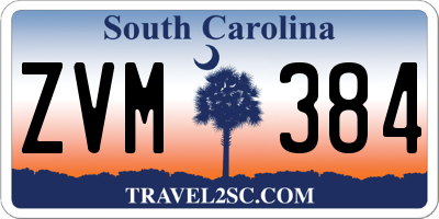 SC license plate ZVM384