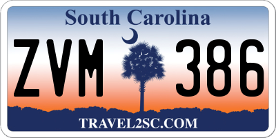 SC license plate ZVM386