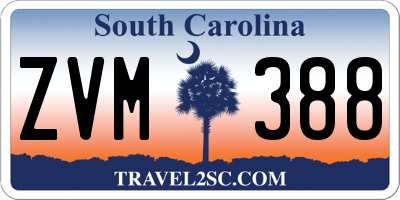SC license plate ZVM388