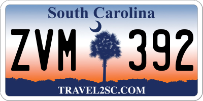 SC license plate ZVM392