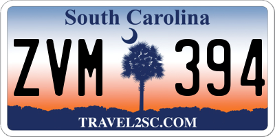 SC license plate ZVM394