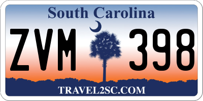 SC license plate ZVM398