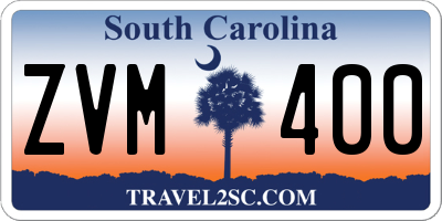 SC license plate ZVM400