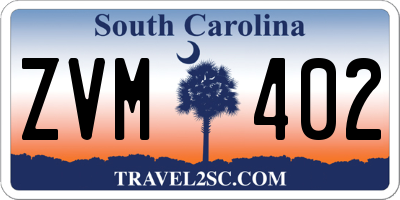 SC license plate ZVM402