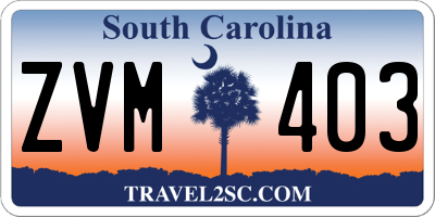 SC license plate ZVM403