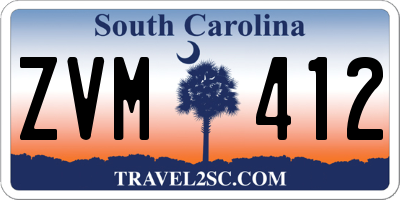 SC license plate ZVM412