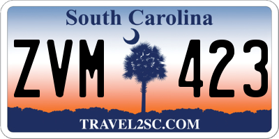 SC license plate ZVM423