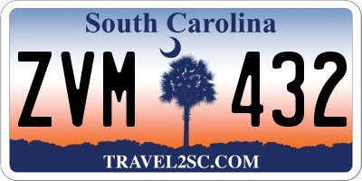 SC license plate ZVM432