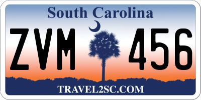 SC license plate ZVM456