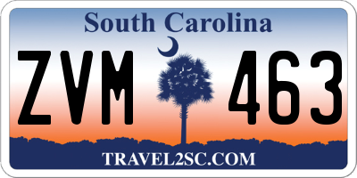 SC license plate ZVM463