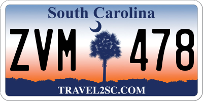 SC license plate ZVM478