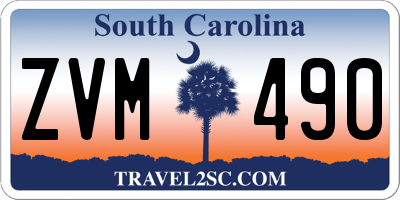 SC license plate ZVM490