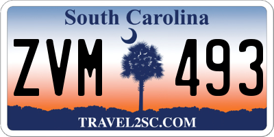 SC license plate ZVM493