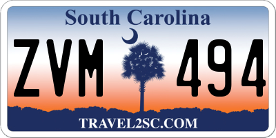 SC license plate ZVM494