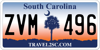 SC license plate ZVM496