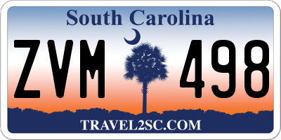 SC license plate ZVM498